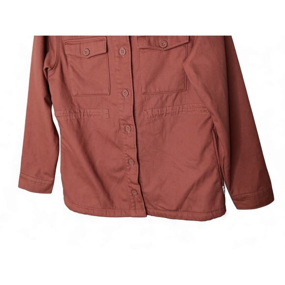 Hang Ten Sherpa Lined Pink Utility Jacket Button Front Coat Shacket Sz Small - Picture 5 of 14